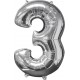 Palloncino numero 1 2 3 4 5 6 7 8 9  0 argento cm 102