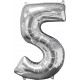Palloncino numero 1 2 3 4 5 6 7 8 9  0 argento cm 102