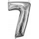 Palloncino numero 1 2 3 4 5 6 7 8 9  0 argento cm 102