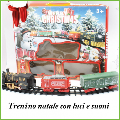 Trenino natalizio albero Natale treno con suoni e luce pista