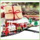 Trenino natalizio albero Natale treno con suoni e luce pista