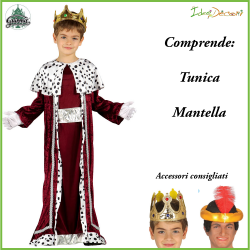 Costume re magi magio rosso bambino vestito 
