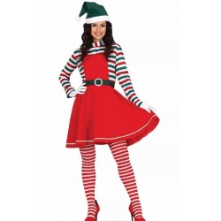 Costume elfo aiutante babbo natale folletto donna