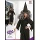 Costume strega donna vestito horror  nero con cappello