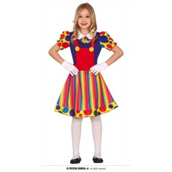 Costume clown pagliaccio bambina vestito multicolore 