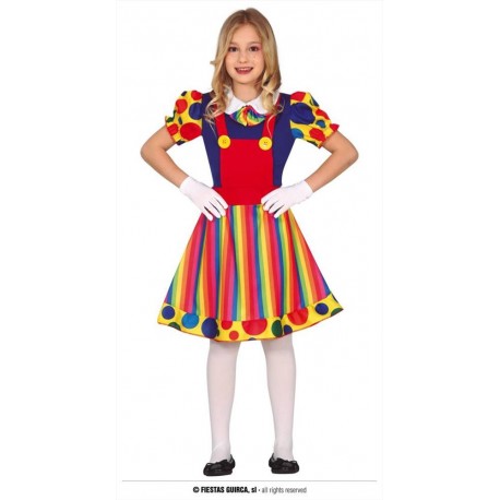 Costume clown pagliaccio bambina vestito multicolore 