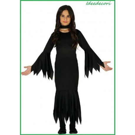 Costume Mortisia Addam strega nero bambina