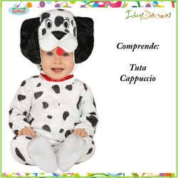 Costume dalmata neonato bebè vestito maculato 