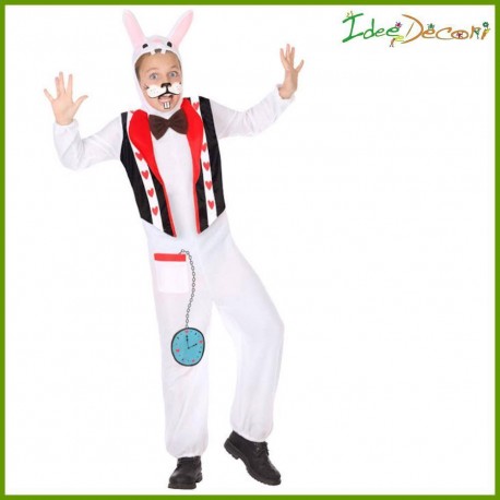 Costume bianco coniglio bambino Alice 