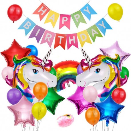 Palloncini unicorno per compleanno kit fai da te con festone 