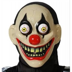 Maschera da clownhorror pagliaccio con occhi molla mobili