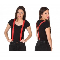 Bretelle uomo donna rosse elastiche carnevale festa 