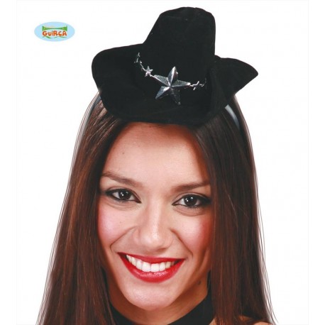 Cappello cow girl cerchietto cow boy donna nero