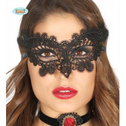 Maschera in pizzo nera donna mascherina ricamata farfalla sexy 
