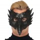 Maschera da gufo nero mezzo viso animale horror 