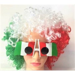 Parrucca Italia tricolore tifoso bandiera italiana mondiali