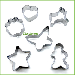 Tagliapasta per biscotti formine dolci in acciaio 6 pz