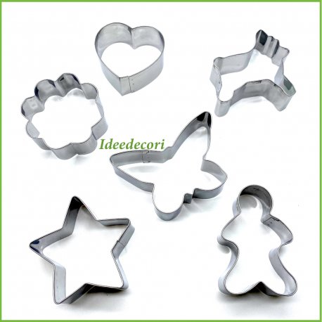 Tagliapasta per biscotti formine dolci in acciaio 6 pz