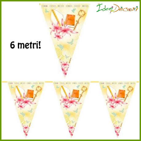 Bandierine cresima festone 6 metri striscione 