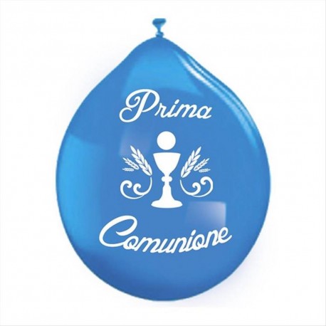 Palloncini Prima Comunione celeste 20 pz latice  26 cm 