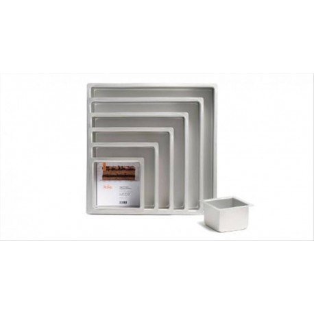 Teglia professionale  in alluminio anodizzata quadratta cm 35x35x10 h 