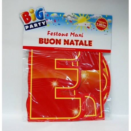 FESTONE BUON NATALE ROSSO 6 METRI