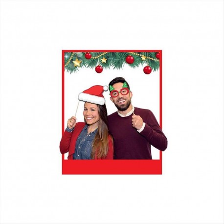 Kit Photo Booth natale  8 pezzi