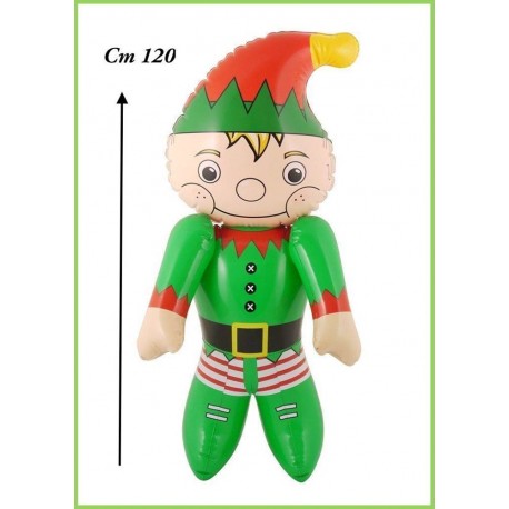 Elfo gonfiabile aiutante di babbo natale cm 120