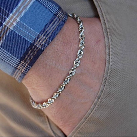 Bracciale da uomo in acciaio inox  a catena