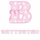 Festone scritta battesimo rosa banner cm 140x 15h