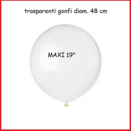 Palloncini trasparenti maxi 19" diametro 48 cm 