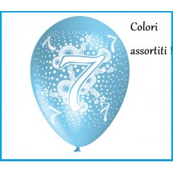 Palloncini numero 7 anni in latice colori assortiti 12" 