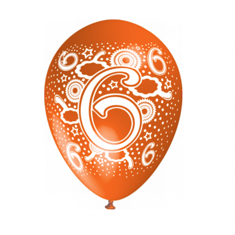 Palloncini numero sei 6 anni in lattice