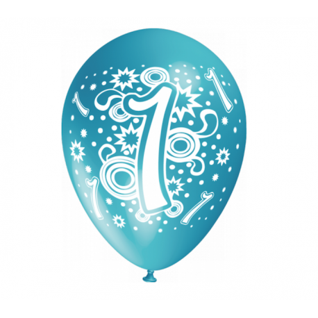 Palloncini numero uno 1 in lattice 25 pezzi assortiti
