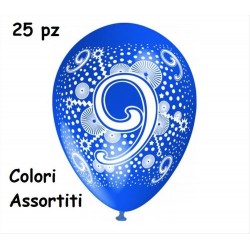 Palloncini  compleanno numero nove 9 anni assortiti 