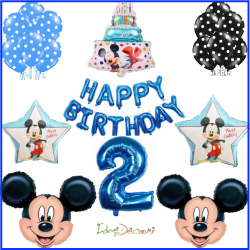 Palloncino Topolino Mickey con numero + scritta happy birthday  