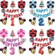 Palloncino Minnie con numero+ happy birthday MAXI kit 29 pz