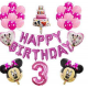 Palloncino Minnie con numero+ happy birthday MAXI kit 29 pz