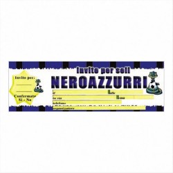 BIGLIETTI INVITI SIBILLO NEROAZZURRO 20 PEZZI FESTE E PARTY