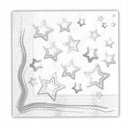 Tovagliolo argento con stelline coordinato tavola