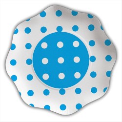 Piatti a pois celeste 10 pezzi cm 23 in carta 