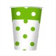 BICCHIERE POIS VERDE IN CARTA 10 PEZZI FESTE E PARTY