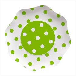 PIATTI POIS VERDE CM 23 PEZZI 10 FESTE E PARTY