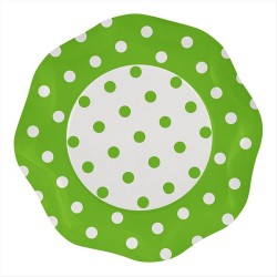 PIATTI POIS VERDE CM 27 5PEZZI FESTE E PARTY