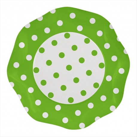 PIATTI POIS VERDE CM 27 5PEZZI FESTE E PARTY