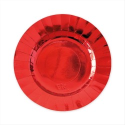 Piatti in carta rosso lucido diam cm 20 