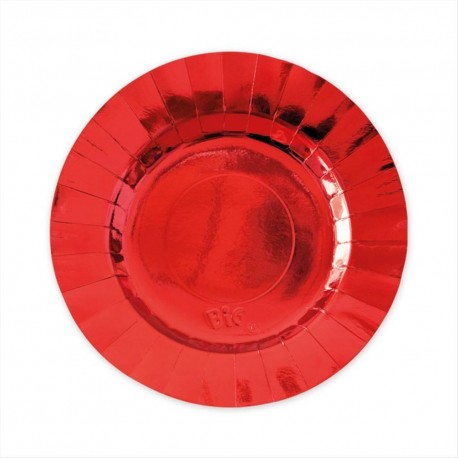Piatti in carta rosso lucido diam cm 20 