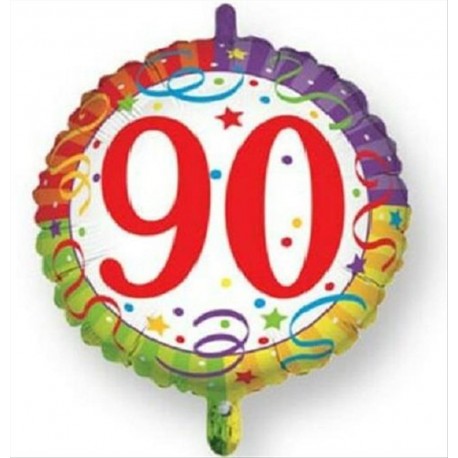 Palloncini compleanno 90 anni in mylar cm 45 addobbo 