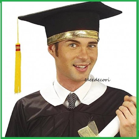 Cappello laurea nero laureata tocco dottore dottoressa