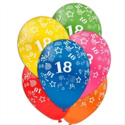 Palloncini 18 anni  compleanno in latice 25 pz